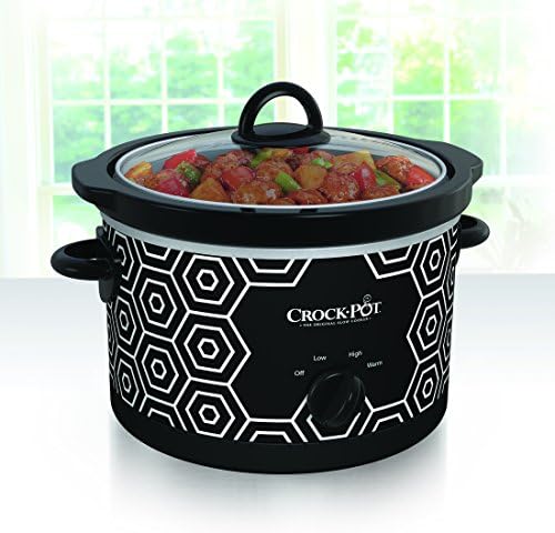 Crock-Pot 4.5 Quart Portable Slow Cooker – Black & White it 86 bz p7 m0 h6 | Ref a38289