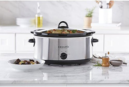 Crock-Pot 7 Quart Oval Manual Slow Cooker – Stainless Steel el 1t w8 p1 z9 kc | Ref l39swy