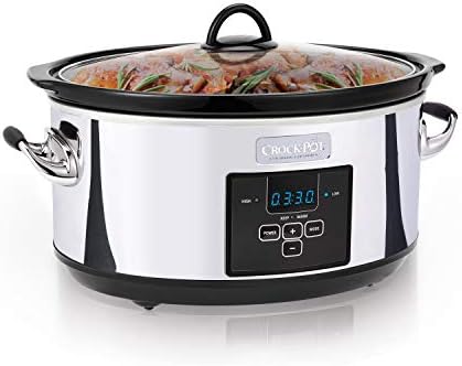 Crock-Pot 7 Quart Programmable Slow Cooker – Polished Platinum xn mf sp w8 og hw | Ref wlrbjy