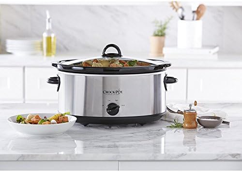 Crock-Pot 7 Quart Oval Manual Slow Cooker – Stainless Steel el 1t w8 p1 z9 kc | Ref l39swy