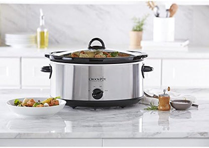 Crock-Pot 7 Quart Oval Manual Slow Cooker – Stainless Steel el 1t w8 p1 z9 kc | Ref l39swy