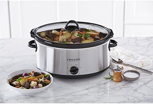 Crock-Pot 7 Quart Oval Manual Slow Cooker – Stainless Steel el 1t w8 p1 z9 kc | Ref l39swy