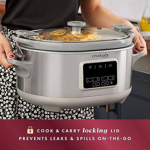 Crock-Pot 7 Quart Programmable Cook & Carry Slow Cooker l8 zs zs t1 87 vy | Ref y8hsmw