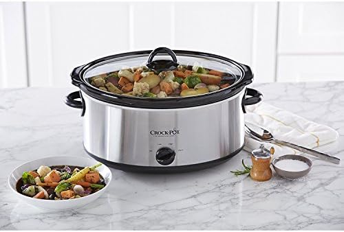 Crock-Pot 7 Quart Oval Manual Slow Cooker – Stainless Steel el 1t w8 p1 z9 kc | Ref l39swy