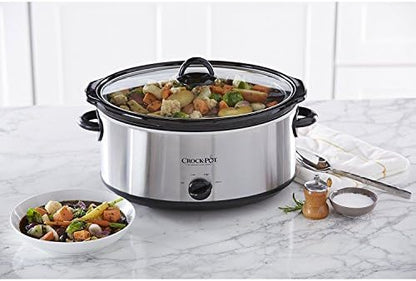 Crock-Pot 7 Quart Oval Manual Slow Cooker – Stainless Steel el 1t w8 p1 z9 kc | Ref l39swy