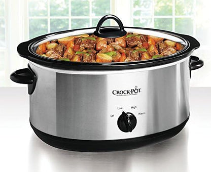 Crock-Pot 7 Quart Oval Manual Slow Cooker – Stainless Steel el 1t w8 p1 z9 kc | Ref l39swy