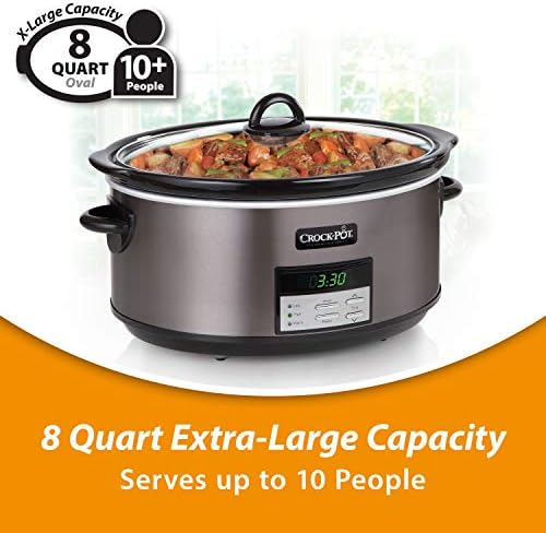 Crock-Pot 8 Quart Programmable Slow Cooker with Auto Warm 78 7a in tz 8c d2 | Ref 1ivw9y