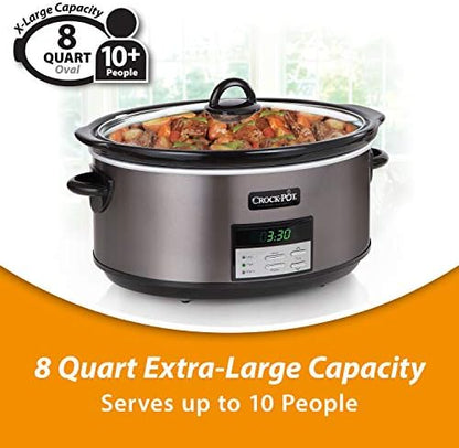 Crock-Pot 8 Quart Programmable Slow Cooker with Auto Warm 78 7a in tz 8c d2 | Ref 1ivw9y