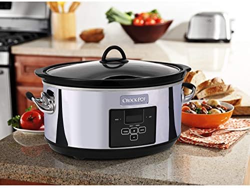 Crock-Pot 7 Quart Programmable Slow Cooker – Polished Platinum xn mf 1i i1 zz 9v | Ref s16ie9