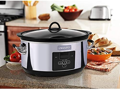 Crock-Pot 7 Quart Programmable Slow Cooker – Polished Platinum xn mf sp w8 og hw | Ref wlrbjy