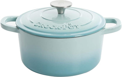 Crock-Pot 3 Quart Enameled Cast Iron Dutch Oven – Aqua 4m hv rh zm 8o 6i | Ref 89e7ar