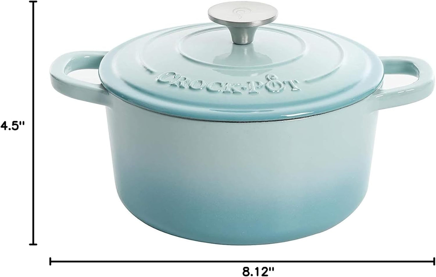 Crock-Pot 3 Quart Enameled Cast Iron Dutch Oven – Aqua 4m hv rh zm 8o 6i | Ref 89e7ar