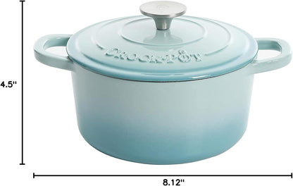 Crock-Pot 3 Quart Enameled Cast Iron Dutch Oven – Aqua 4m hv rh zm 8o 6i | Ref 89e7ar