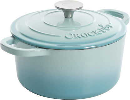 Crock-Pot 3 Quart Enameled Cast Iron Dutch Oven – Aqua 4m hv rh zm 8o 6i | Ref 89e7ar